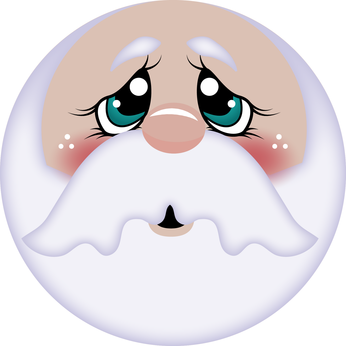Santa Face No hat Round