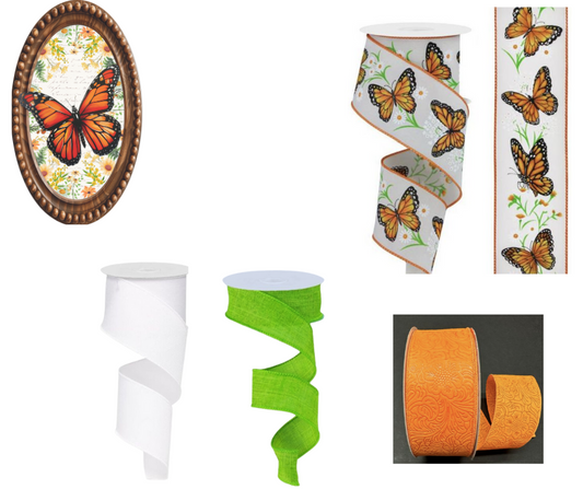 Monarch butterfly Sign and Ribbon Set