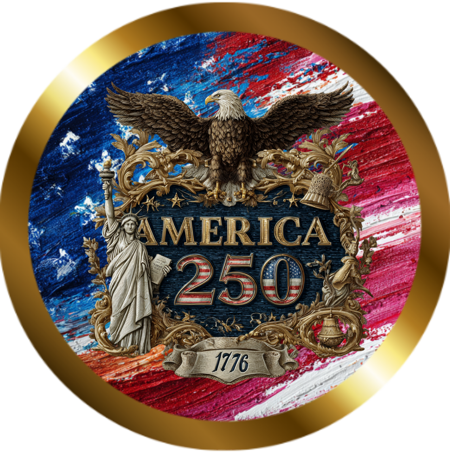 America Eagle 250 Years Patriotic Round