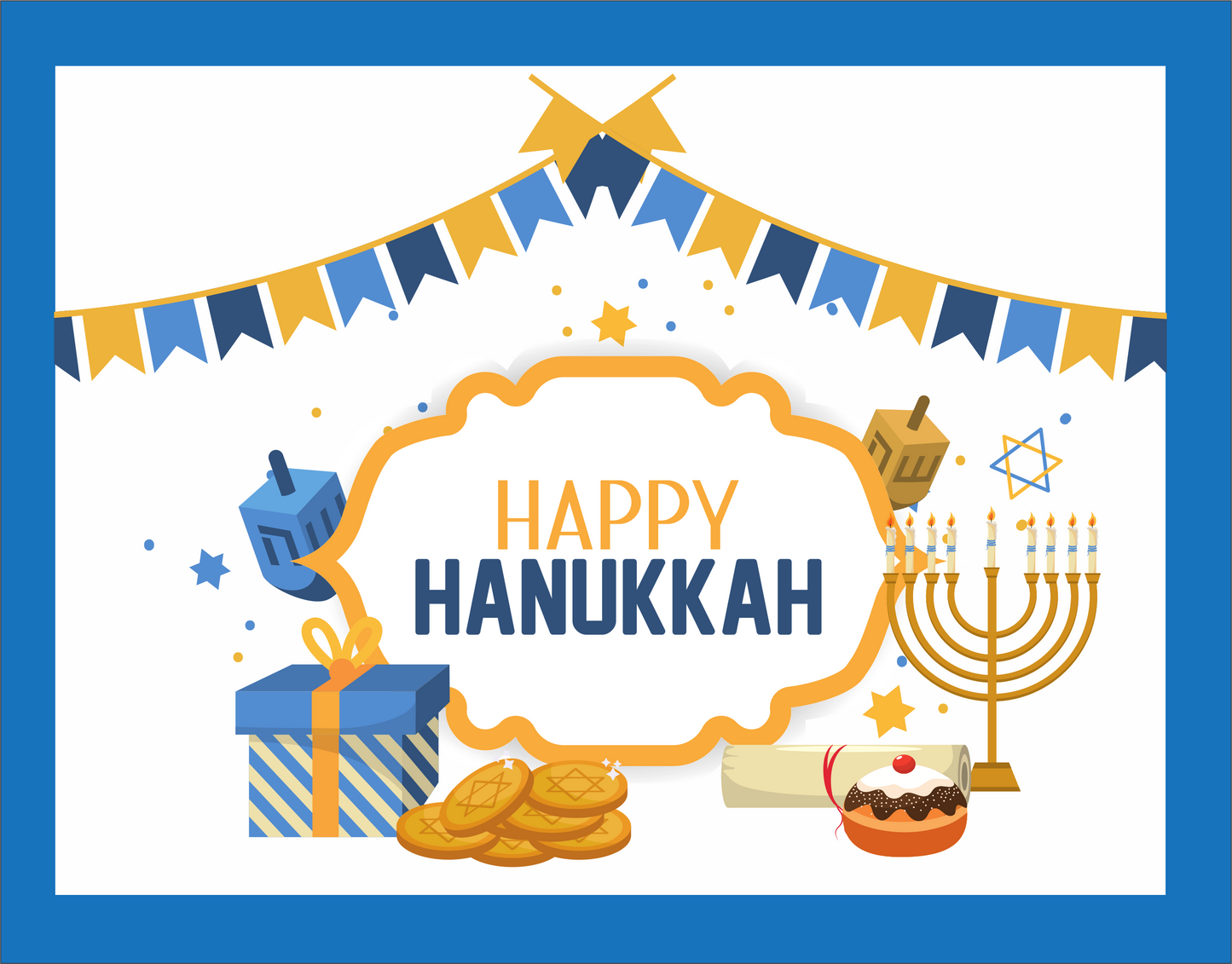 Happy Hanukkah Ribbon Banner