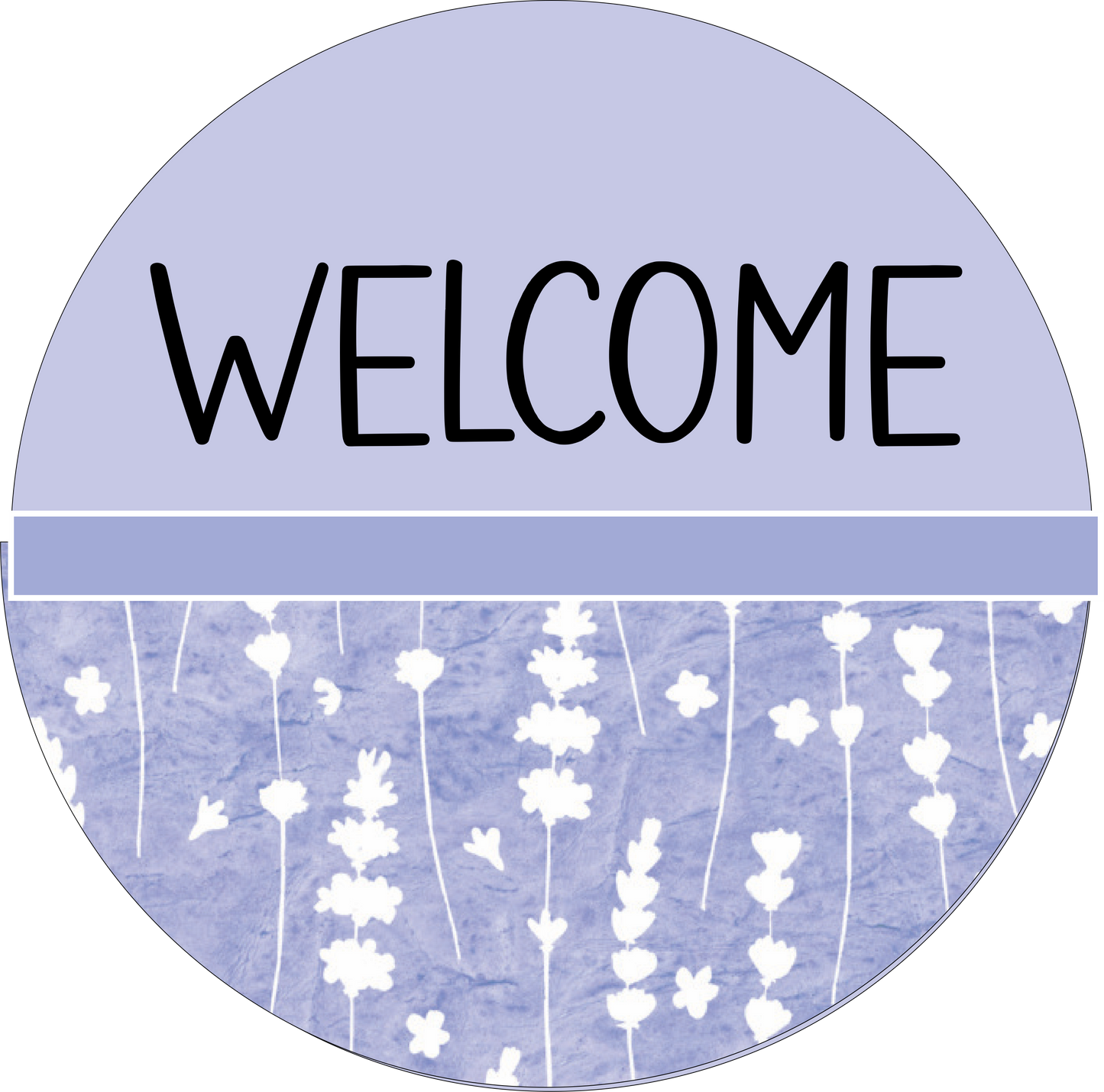 Lavender and white floral Welcome round