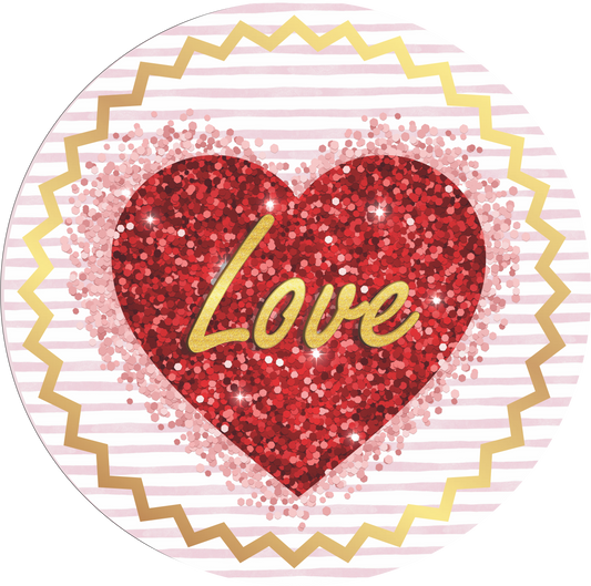 Love red and pink  heart Valentines Sign Round