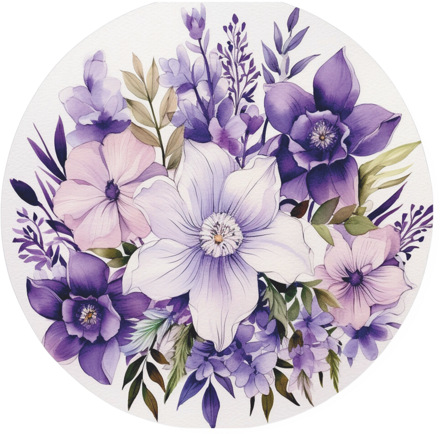 Pink, Purple and Lavender  florals round