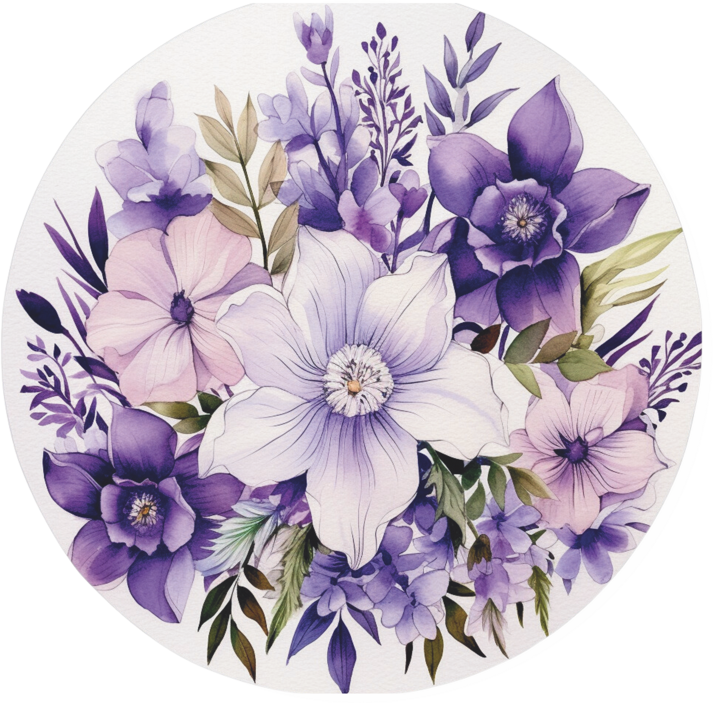 Pink, Purple and Lavender florals round