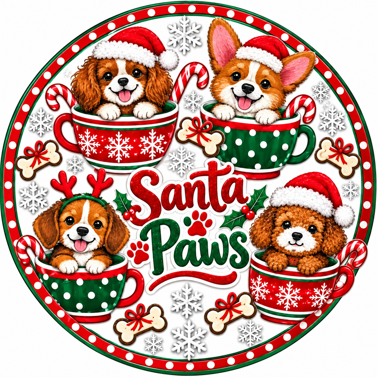 Santa Paws round sign