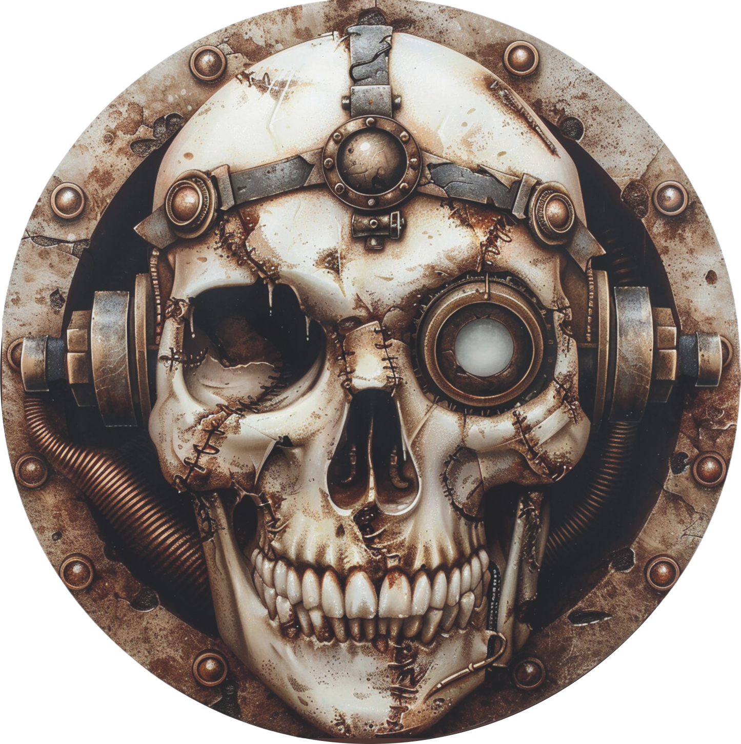 Steampunk Skelton round sign