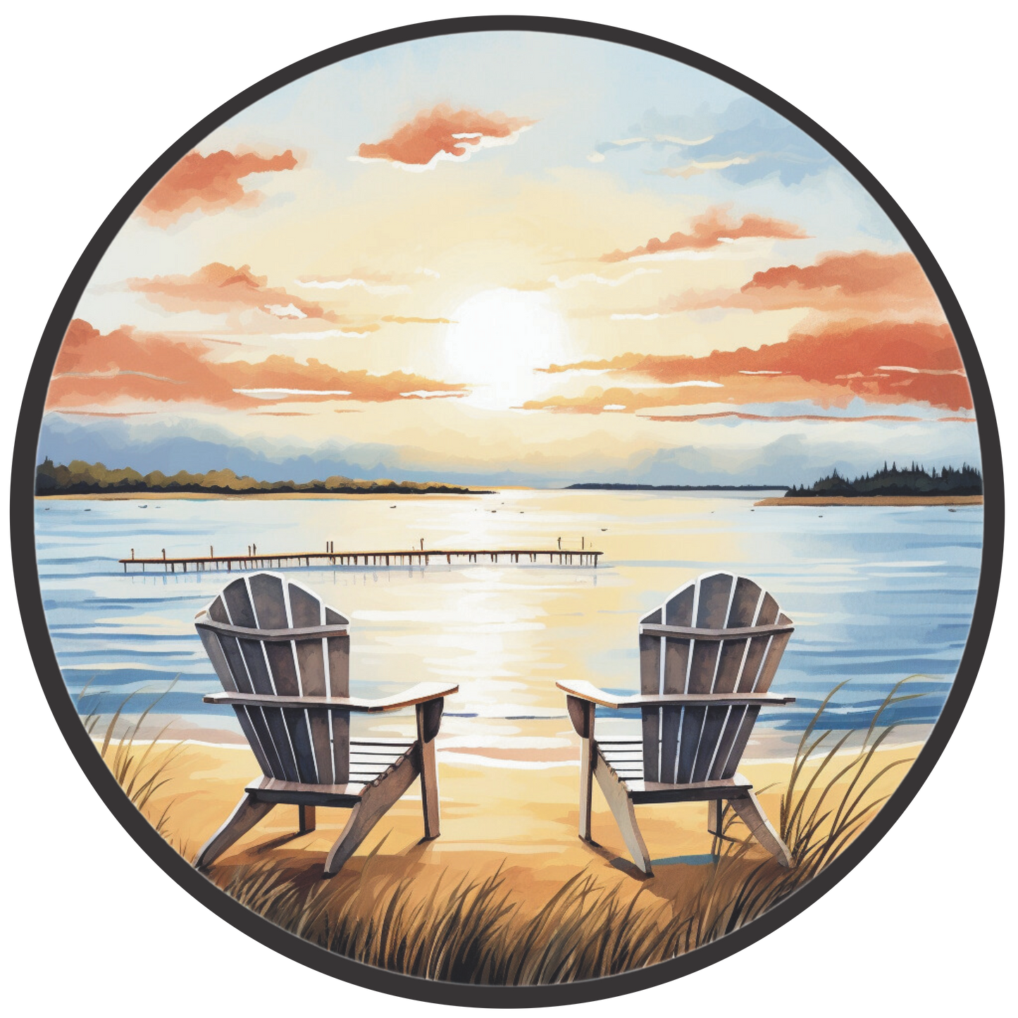 Sunset Vibes Round Sign