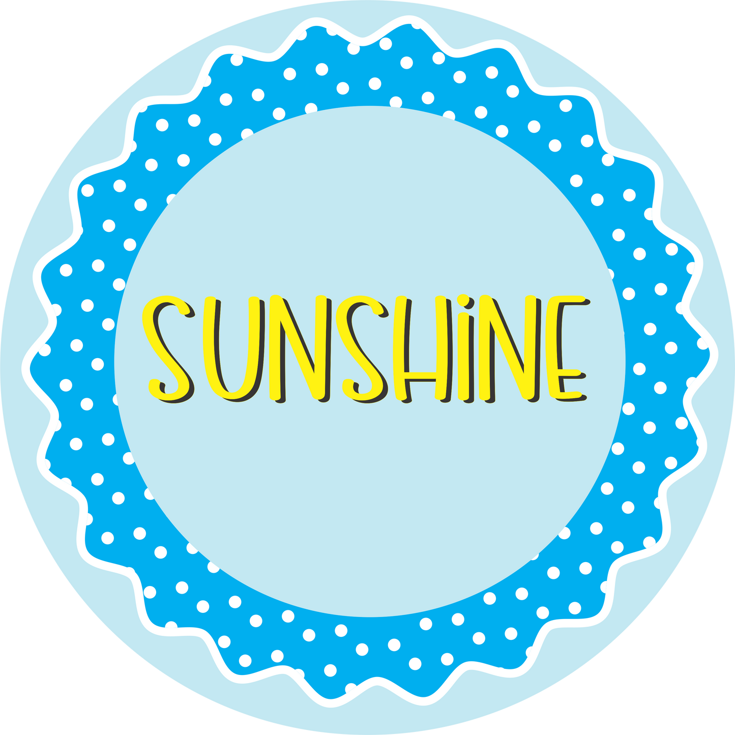 Sunshine Blue and Yellow Sign Round