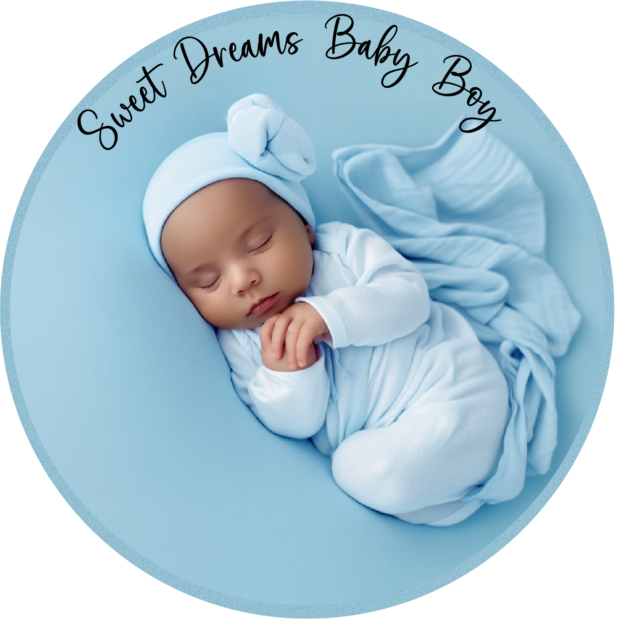 Sweet dreams Latino baby boy Round