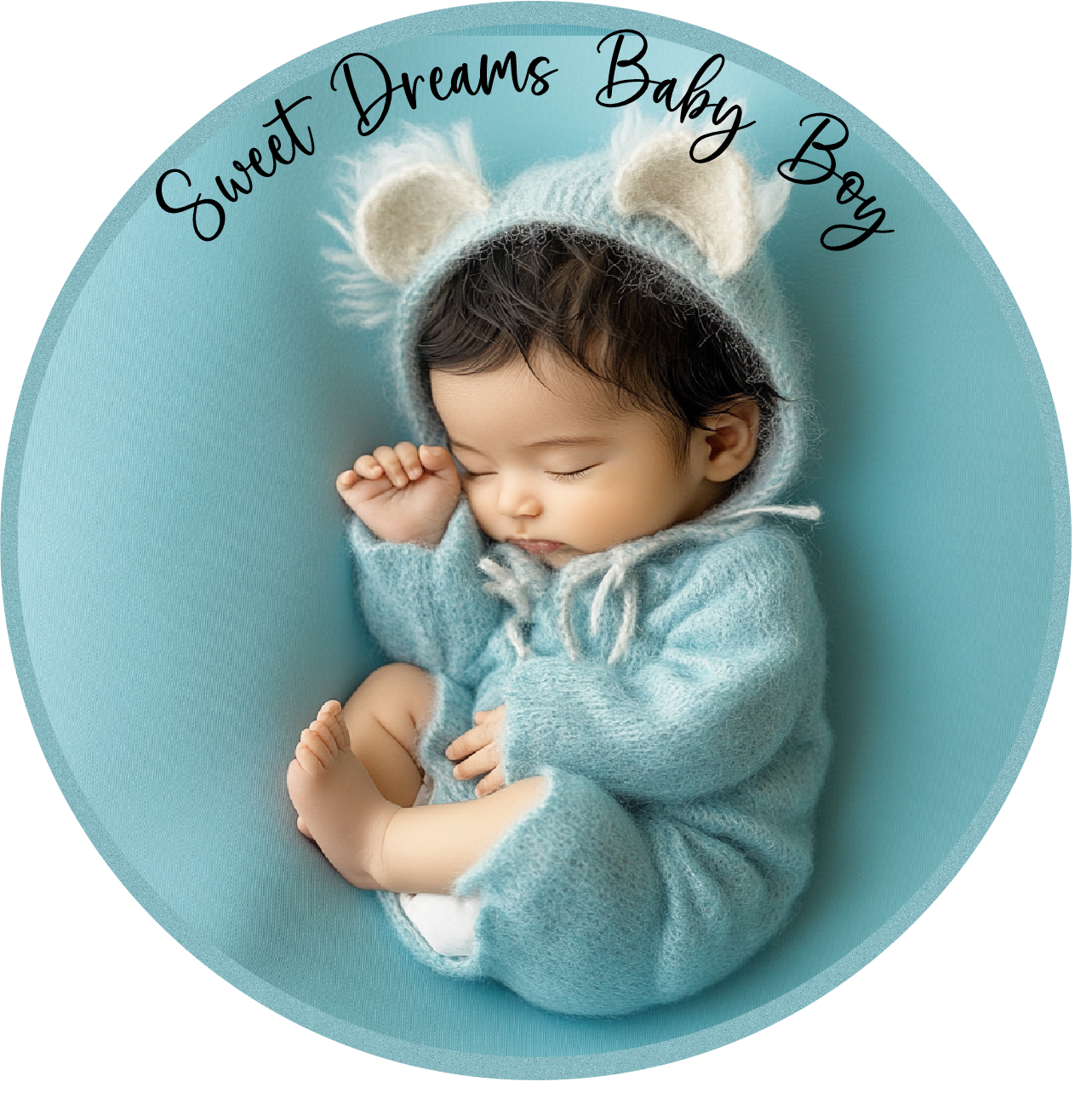 Sweet dreams Middle Eastern baby boy Round