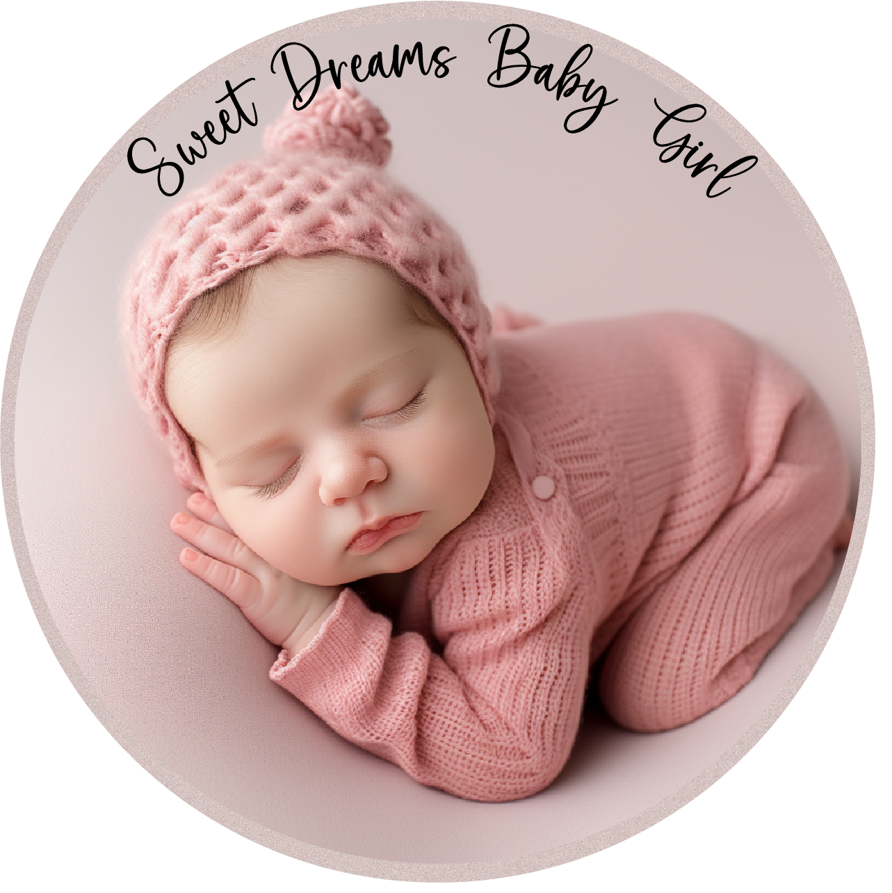 Sweet dreams white skin baby girl Round