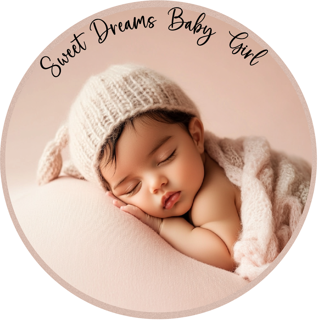 Sweet dreams Latino baby girl Round