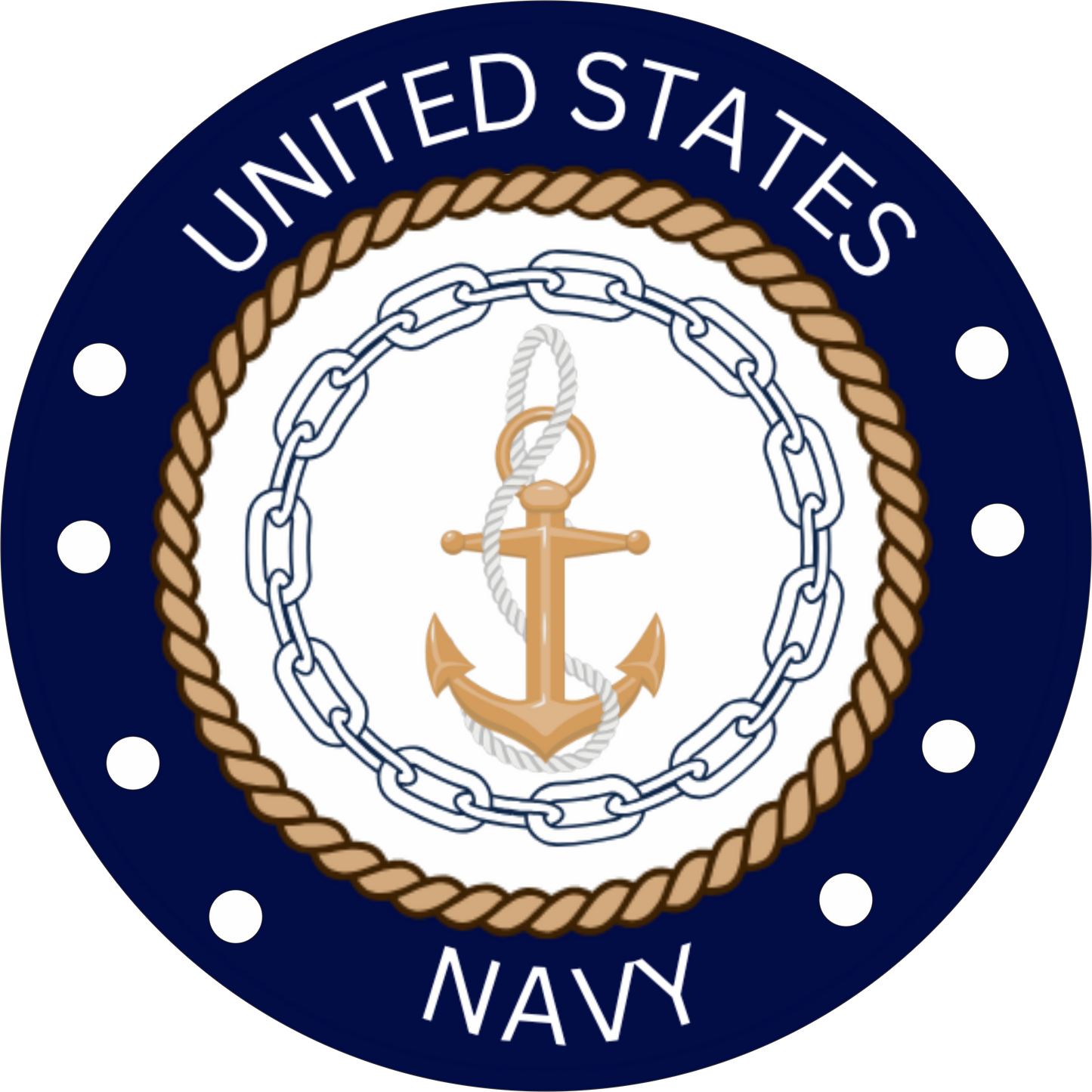 Navy Round Sign