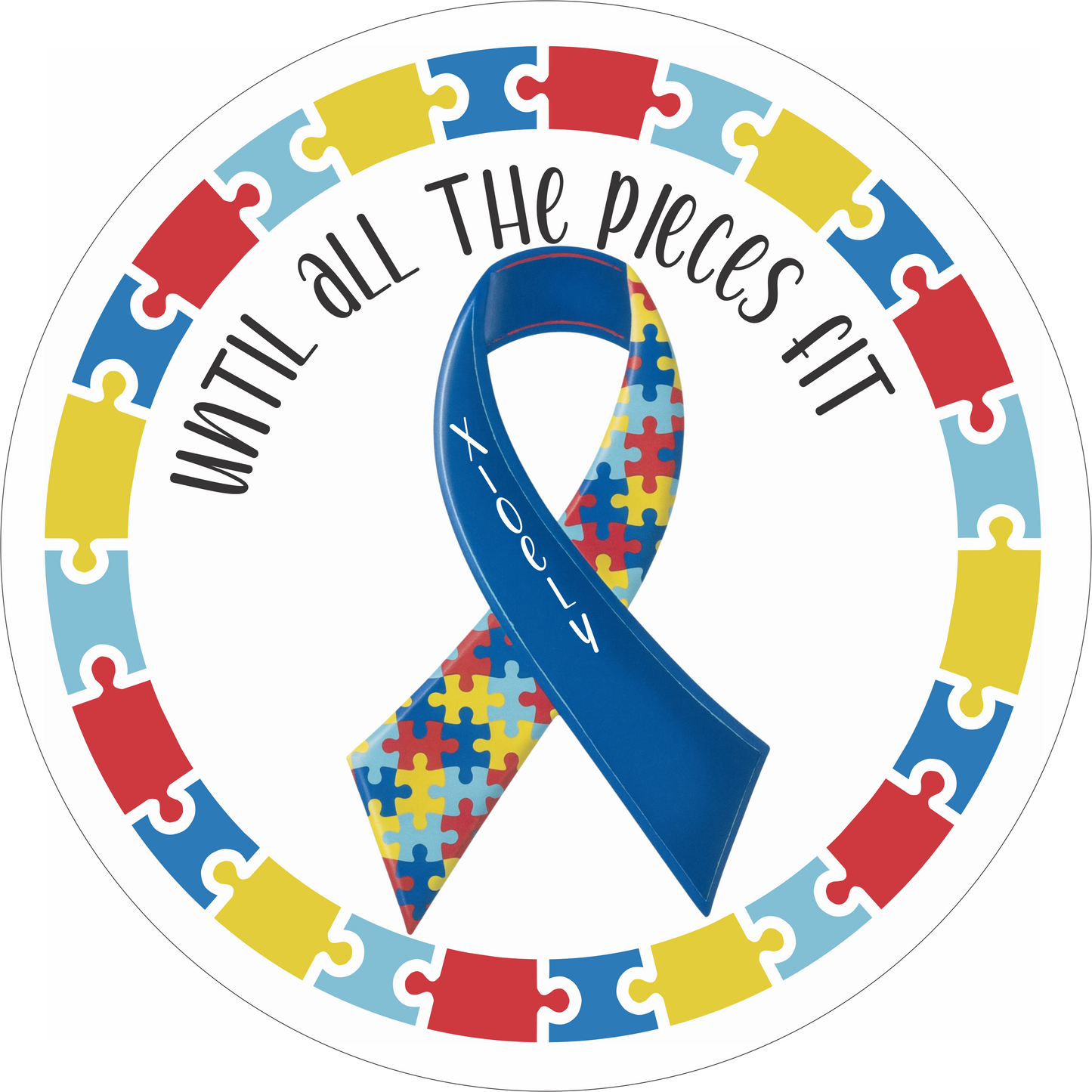Personalized Autism awareness Sign Round