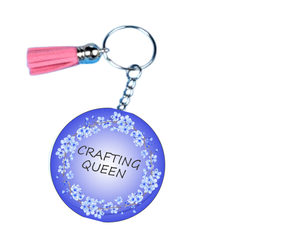 π Crafting Queen Keychain β Double Sided | 1.9" x 1.9" | Multiple Colors