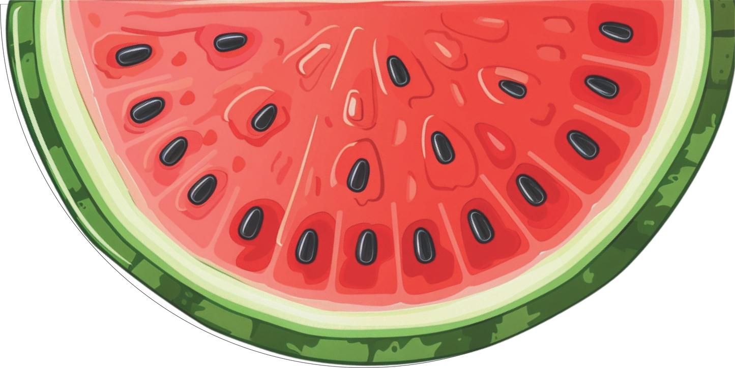 Watermelon slice 6x12 Half Circle