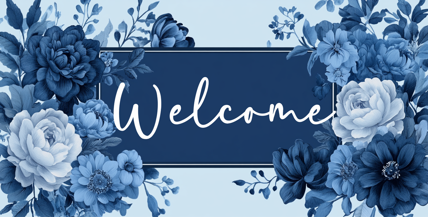 Welcome shades of blue with florals 6 x 12
