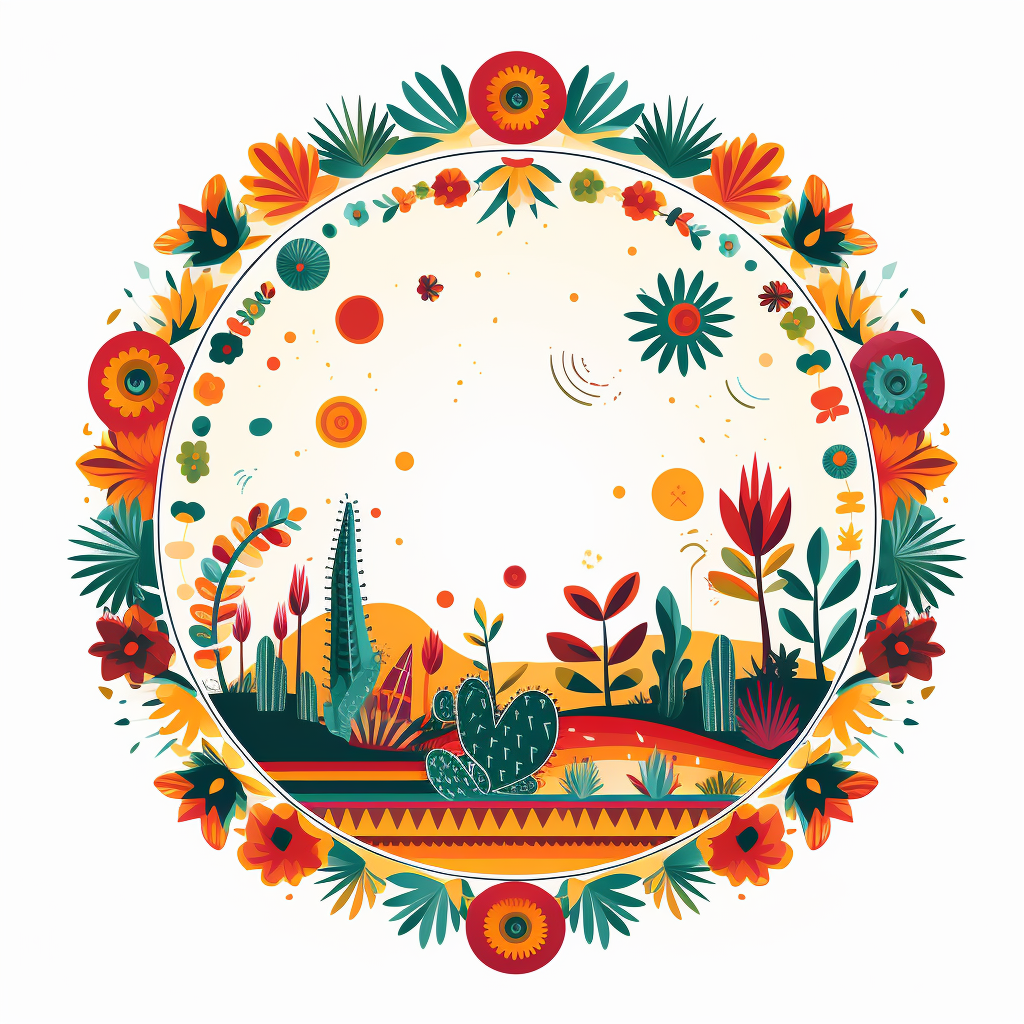 Orange and Green Fiesta Sign Round