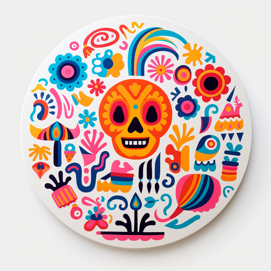 Colorful Fiesta Sign Round