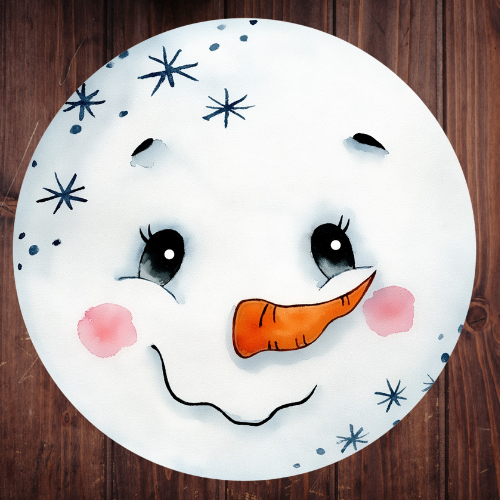 Snowman Face Round
