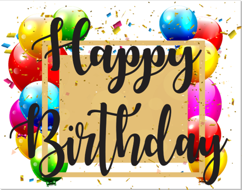 Happy Birthday With Balloons Sign