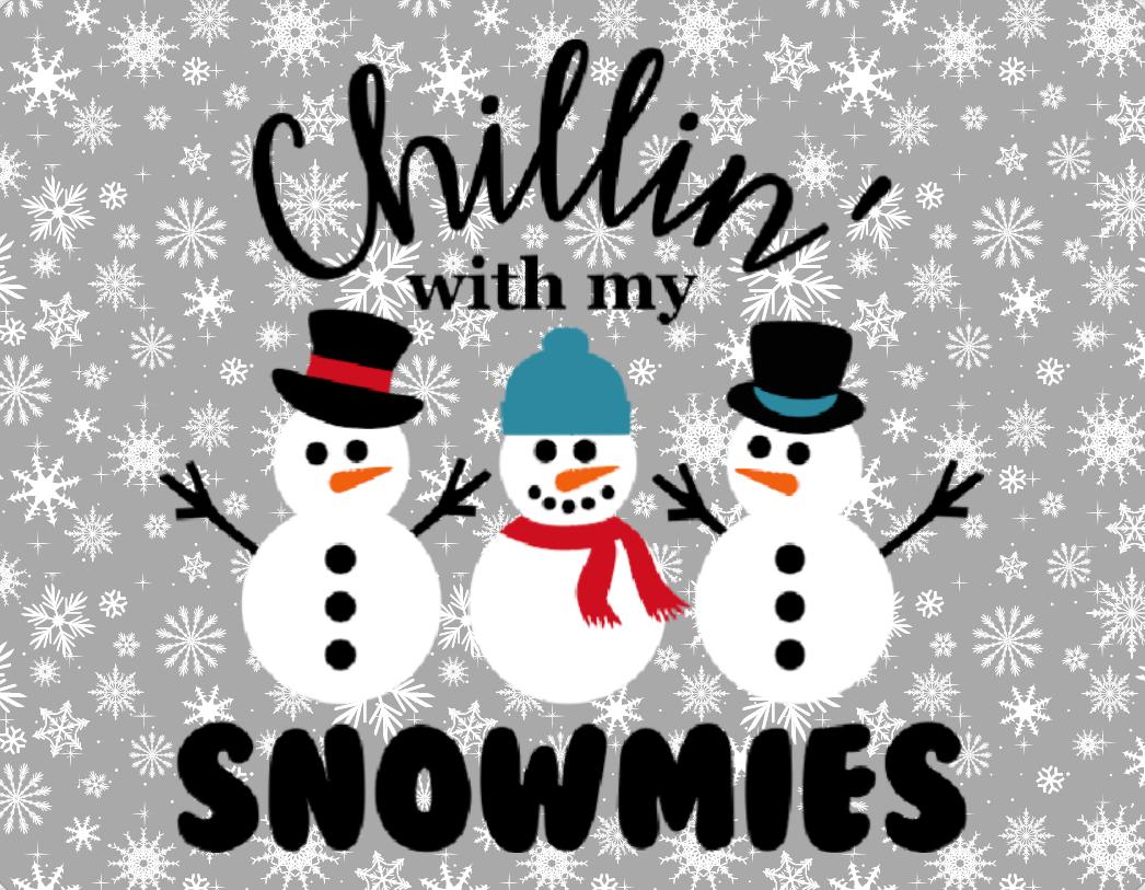Grey Chillin with my Snowmies