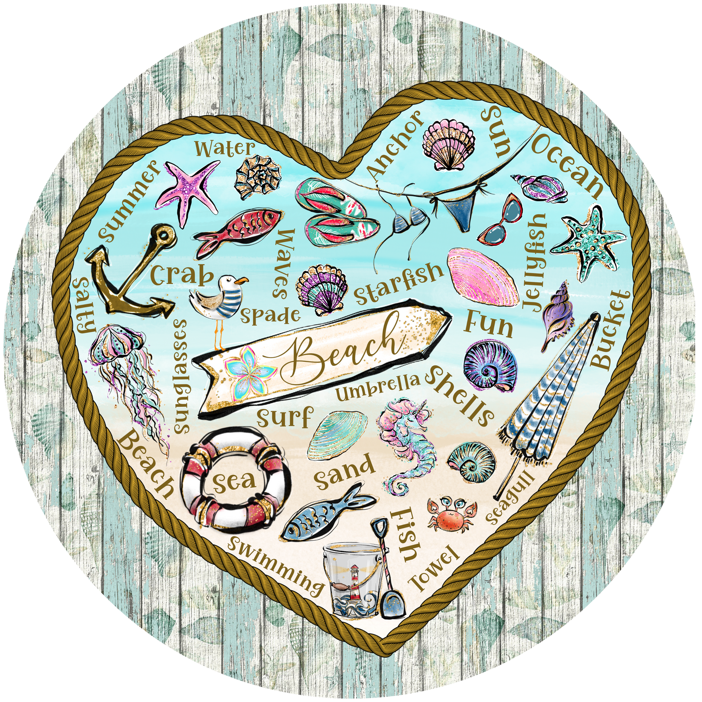 Beach Heart Round
