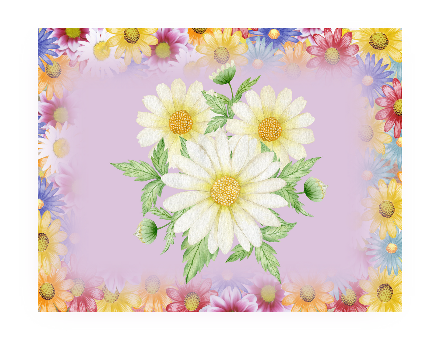 Colorful Daisy 9x7