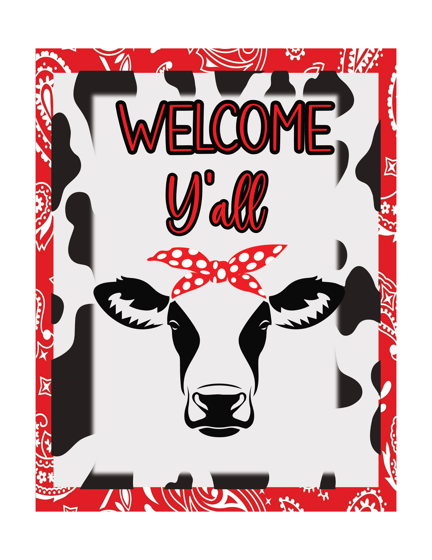 Cow Print Welcome Sign