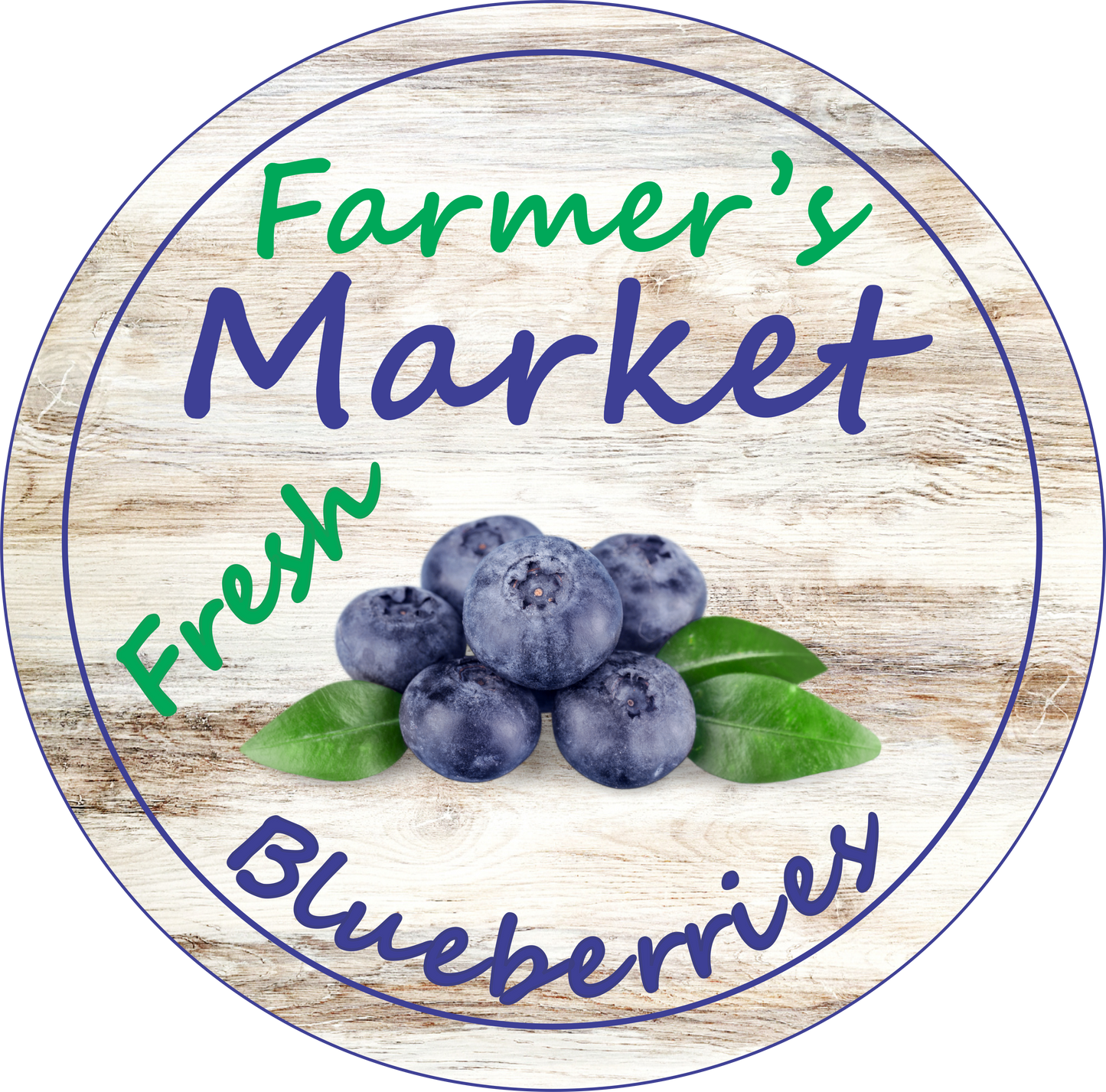 Farmers market fresh blueberries round
