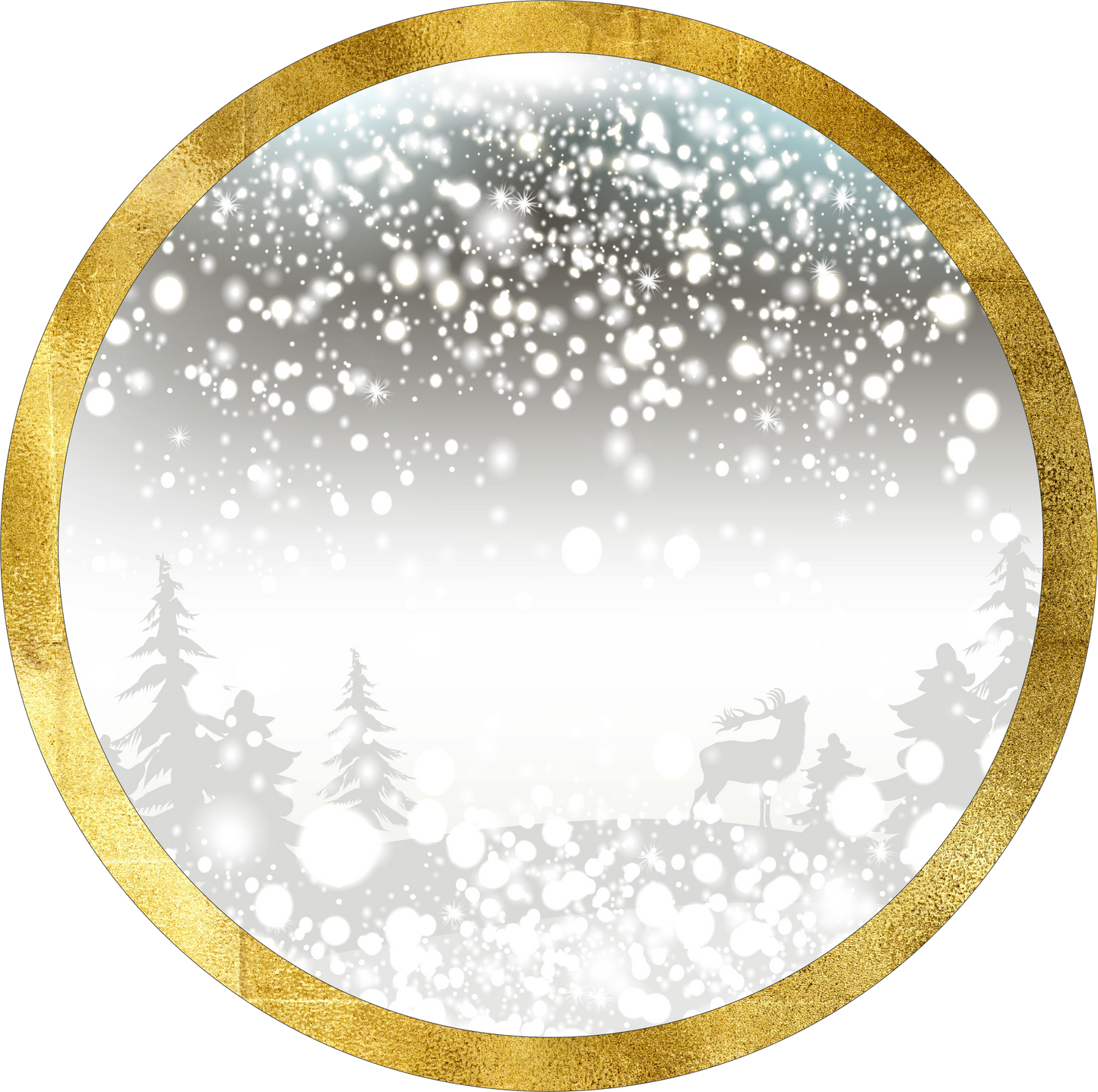 Gold with silver woodland Sign Round