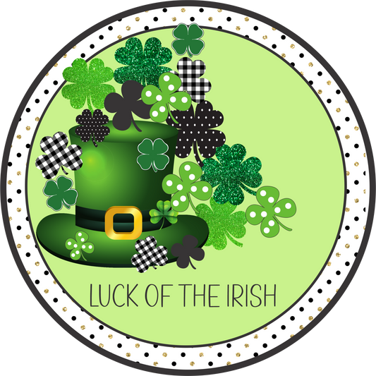 Luck of the Irish St. Patricks Day Print Shamrocks Round