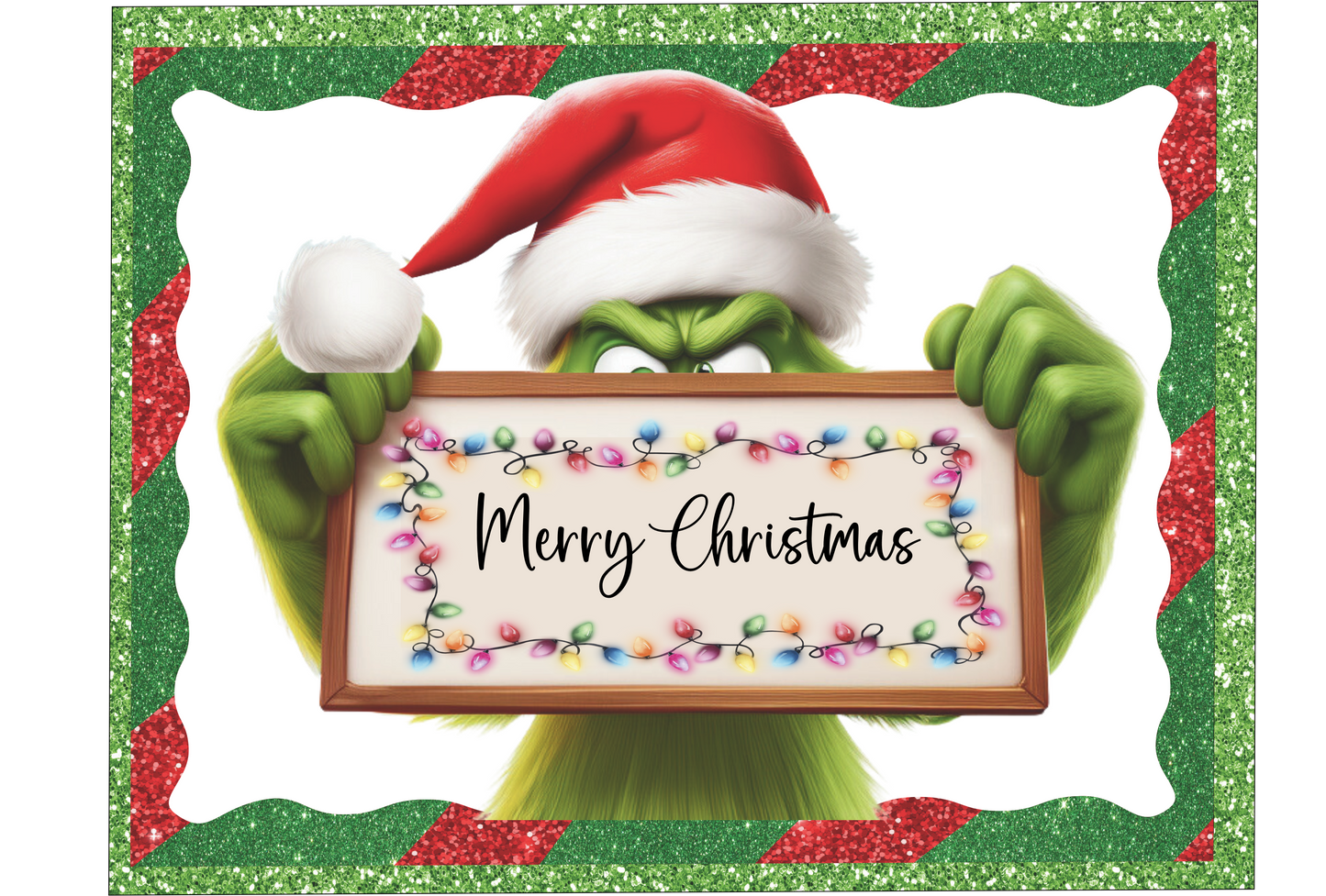 Merry Christmas green goblin sign