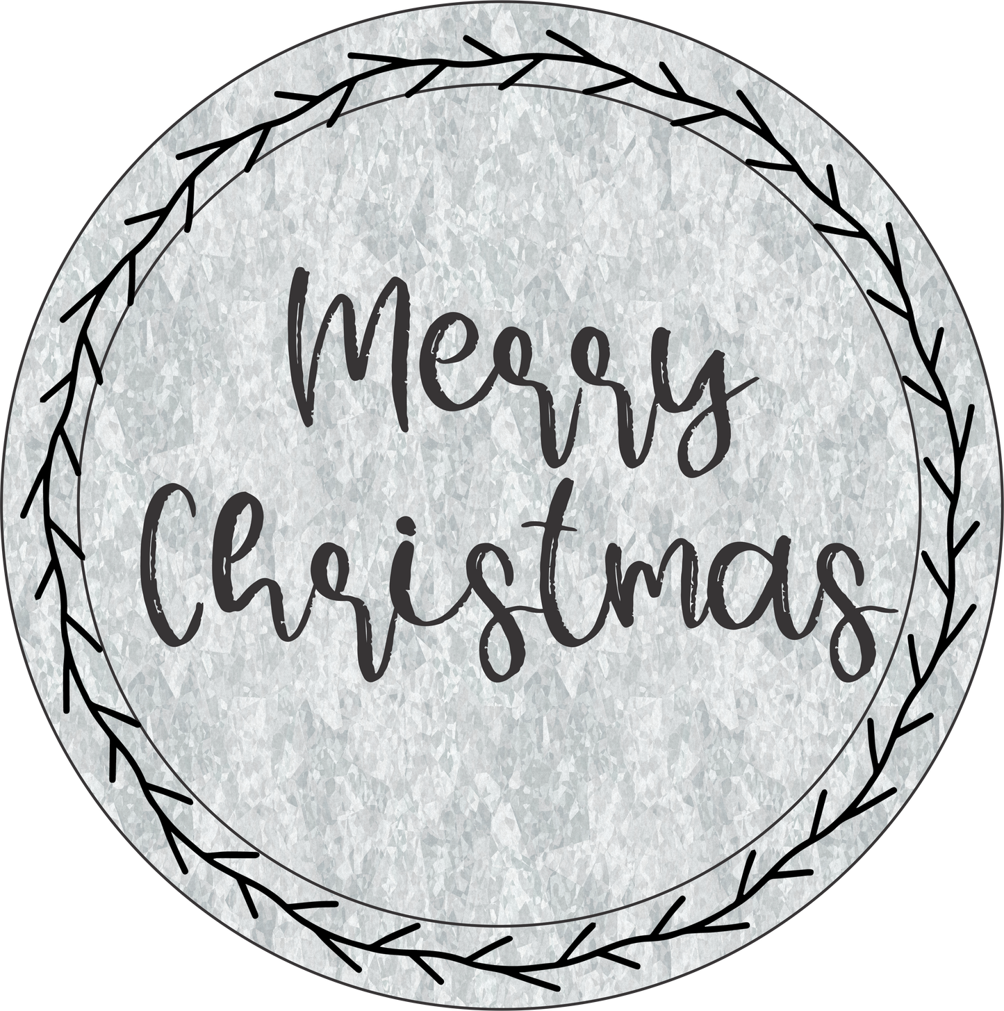 Merry Christmas Galvanized wreath Sign Round