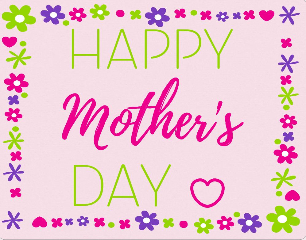 Happy Mothers Day Pink and Purple