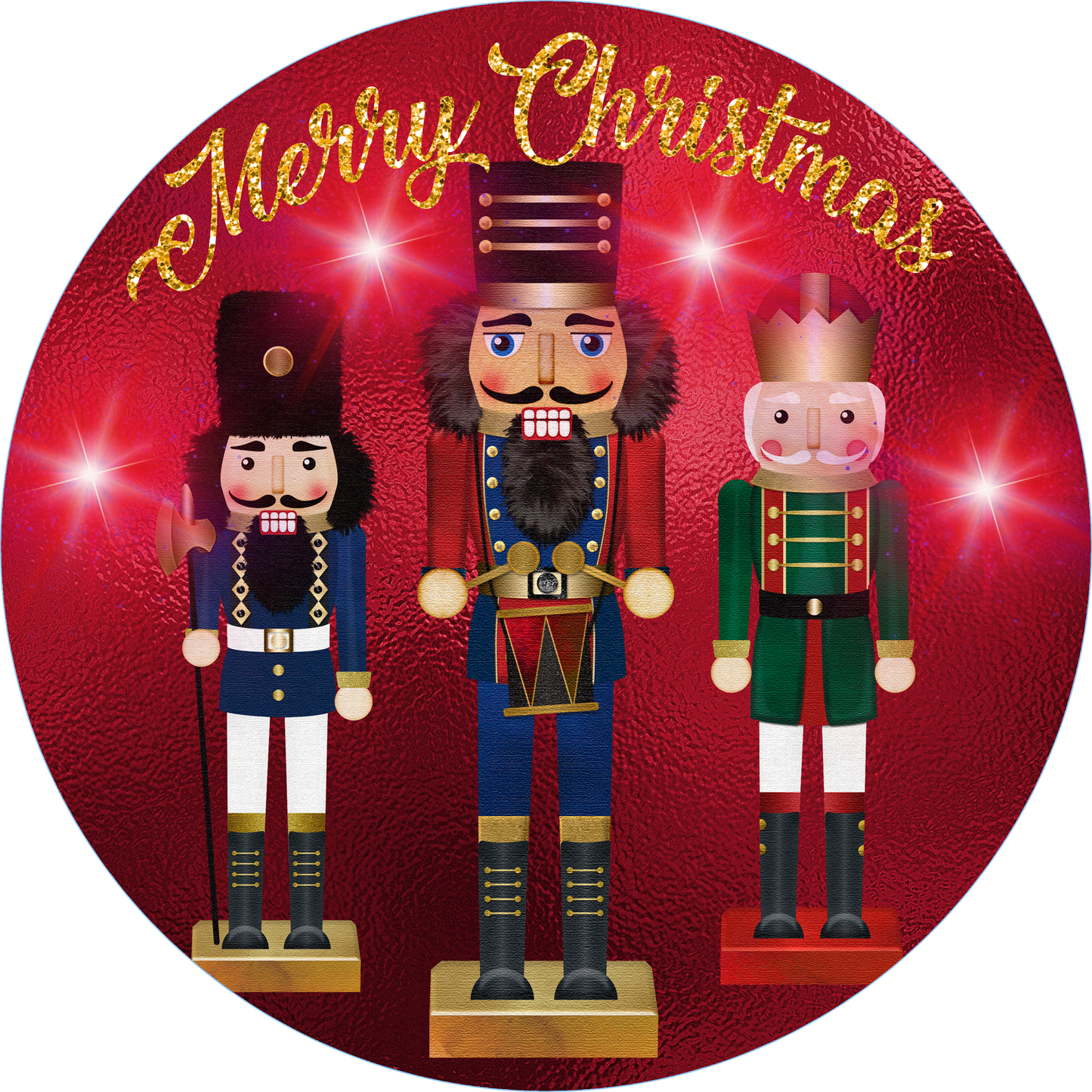 Merry Christmas Nutcracker wreath Sign Round