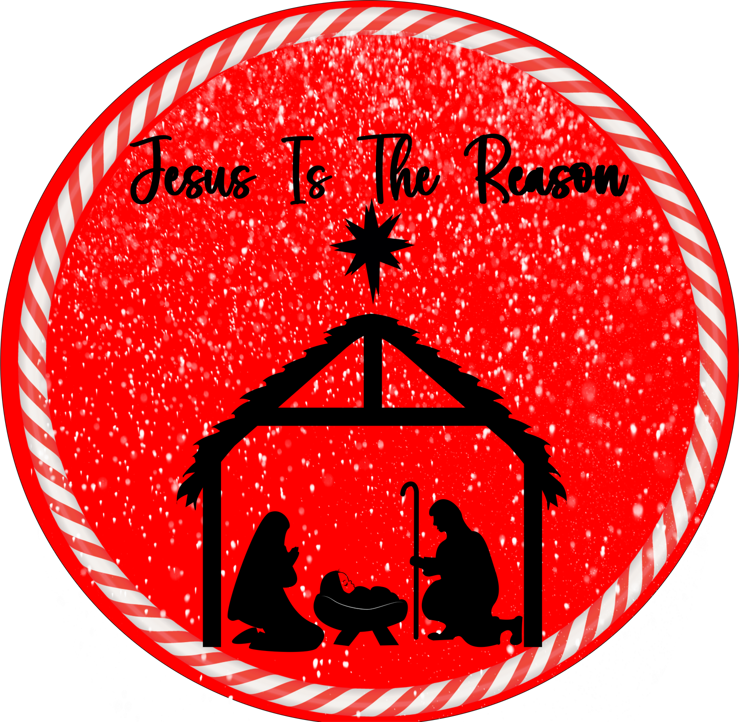 Peppermint outline Jesus is the reason Sign