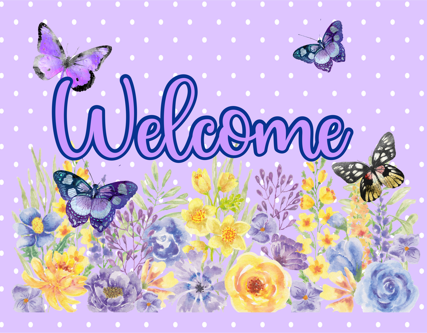 Purple Welcome 9x7