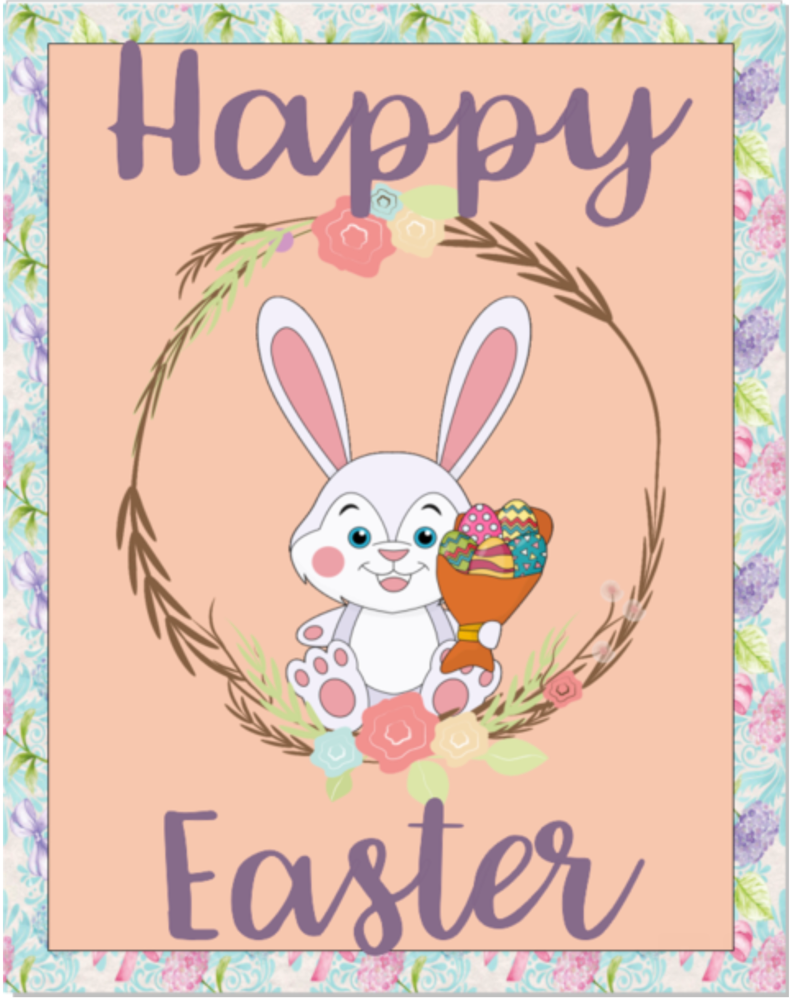 Happy Easter Floral Hoop