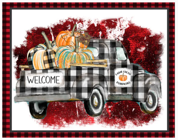 9 x 7 Welcome Pumpkin Truck