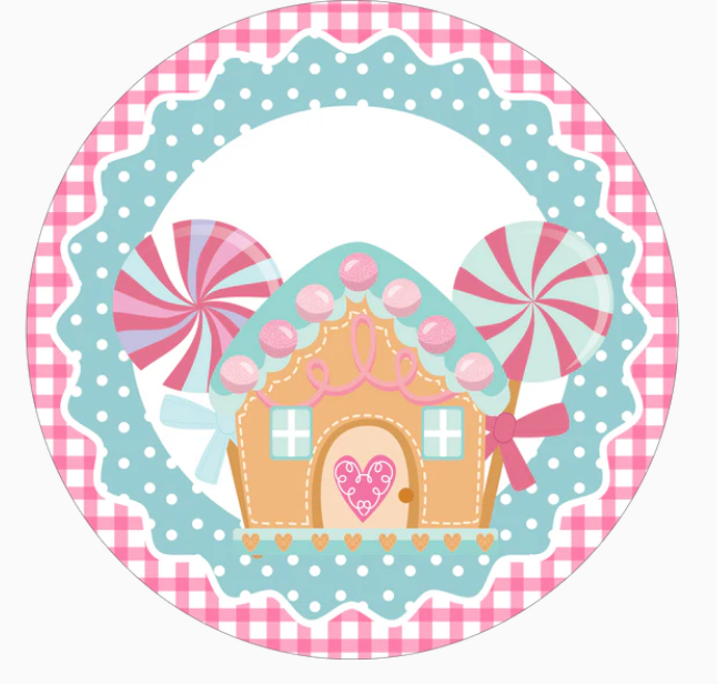 Pink & Blue Gingerbread Sign