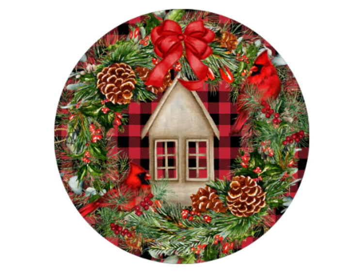Winter Cardinal Round Sign