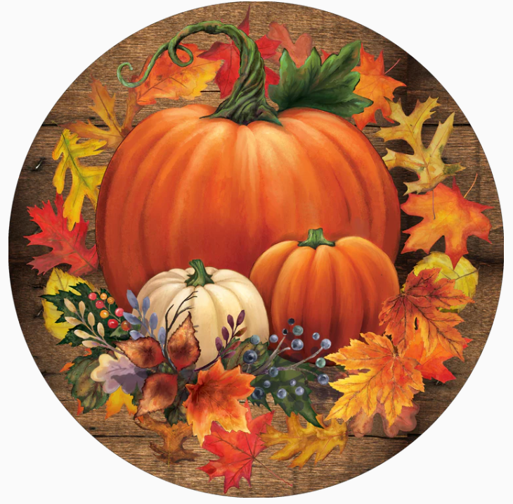 3 Round Pumpkin Sign
