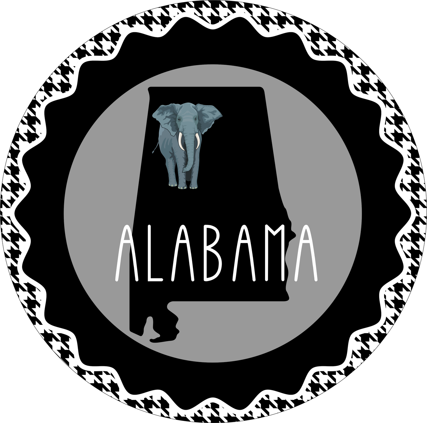 State of Alabama Houndstooth Round