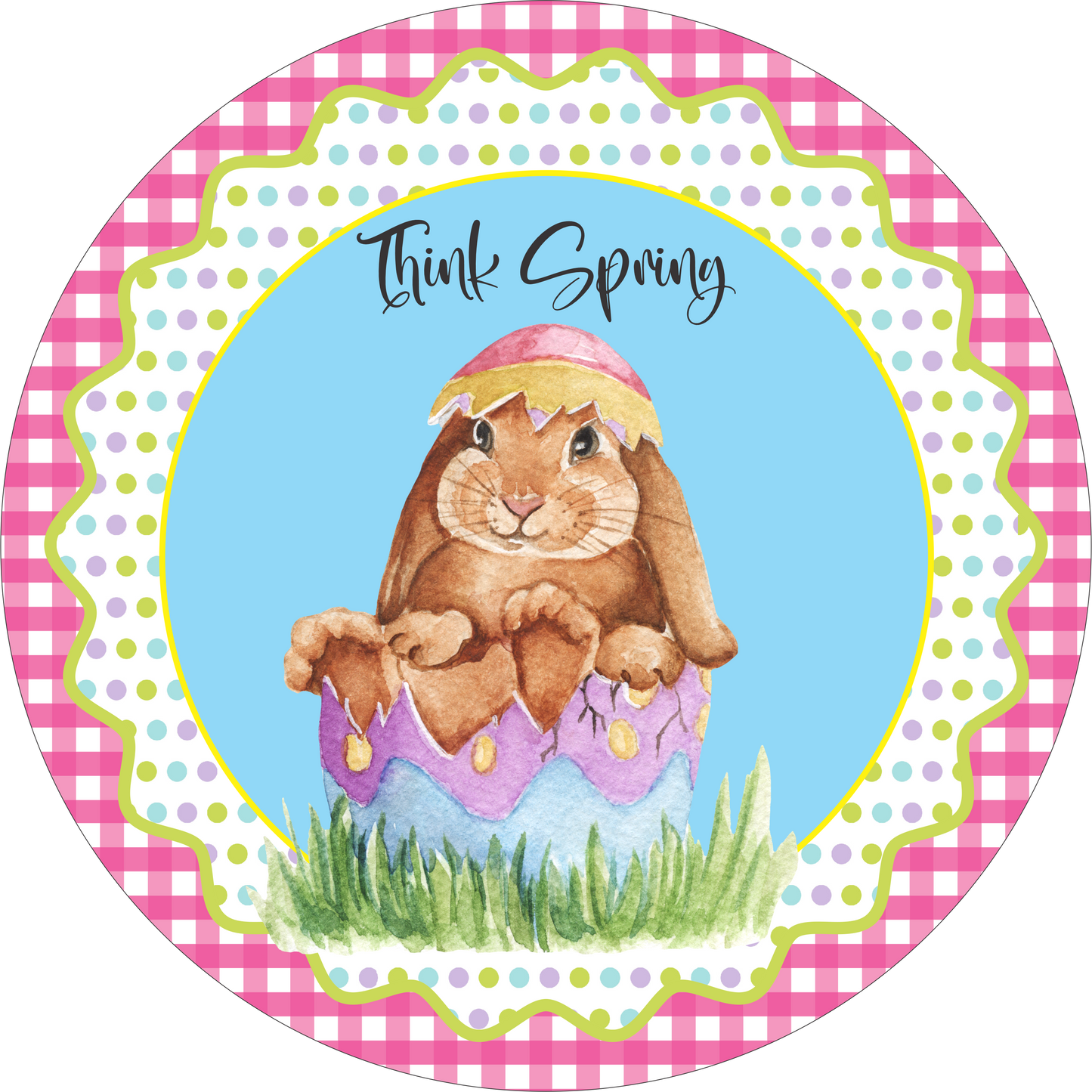 Think Spring Sign Round