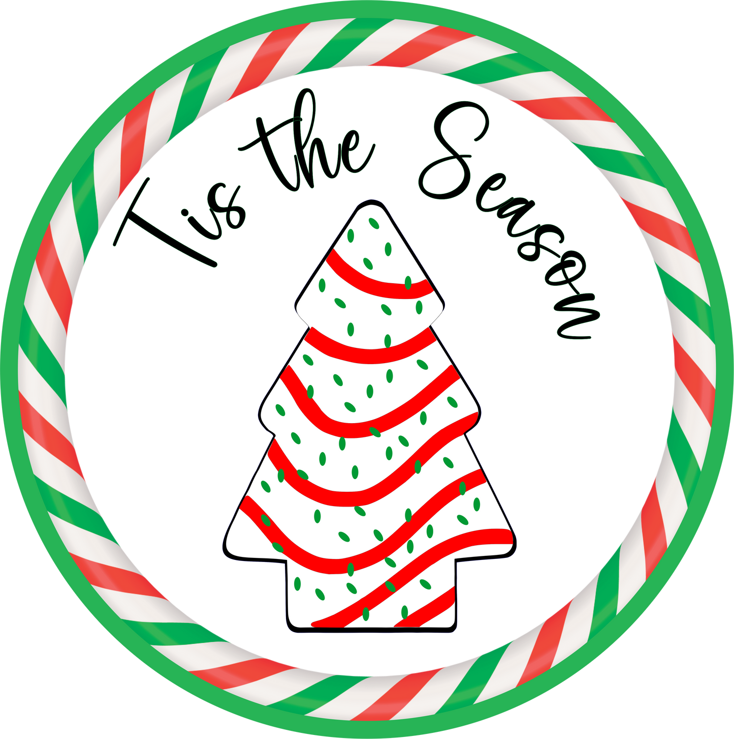 Tis the season christmas cake Round