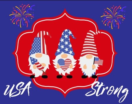 USA Strong Gnome Sign