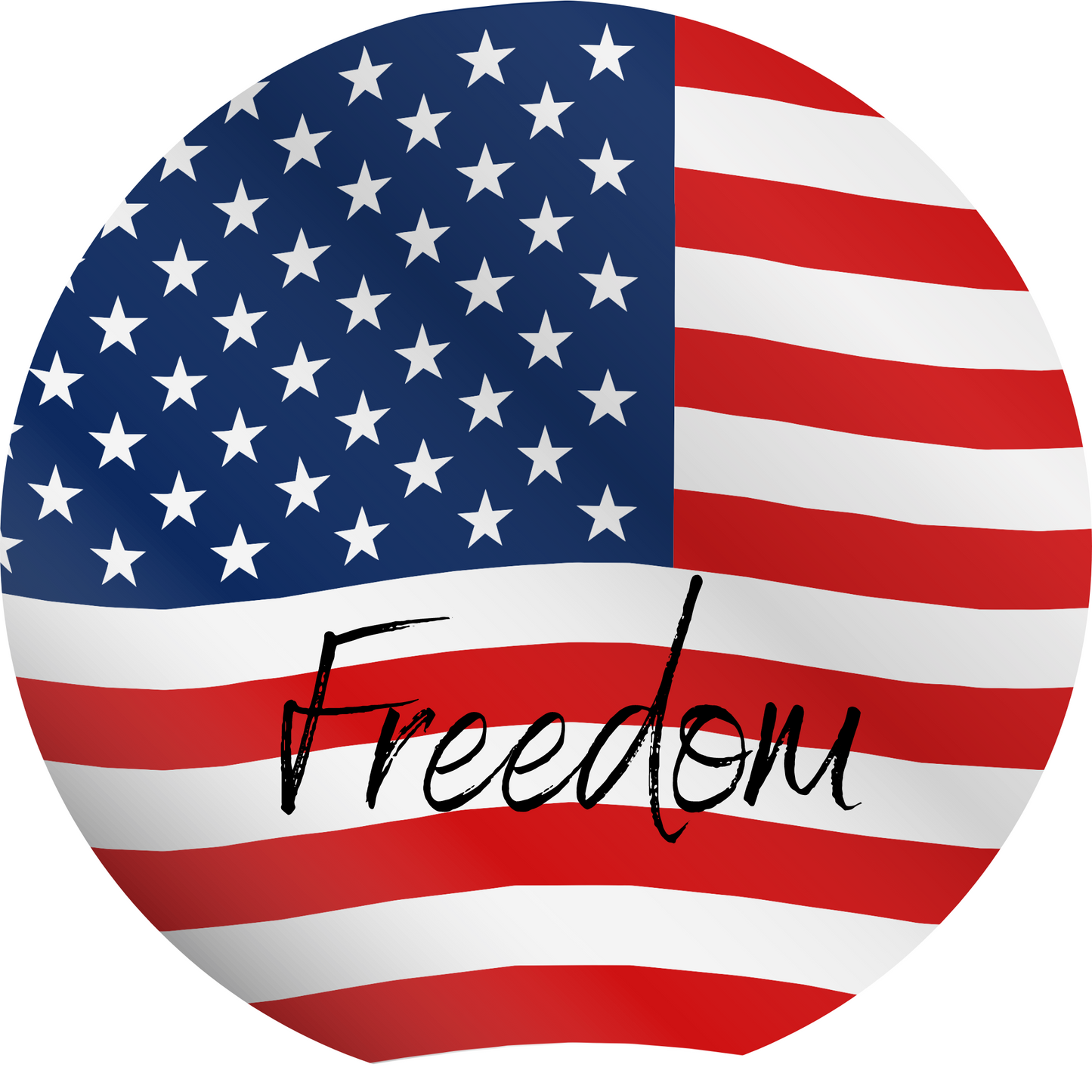 Patriotic Flag Sign Round