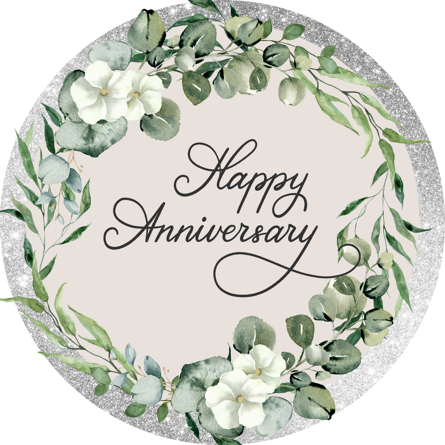 Sliver Happy Anniversary Round