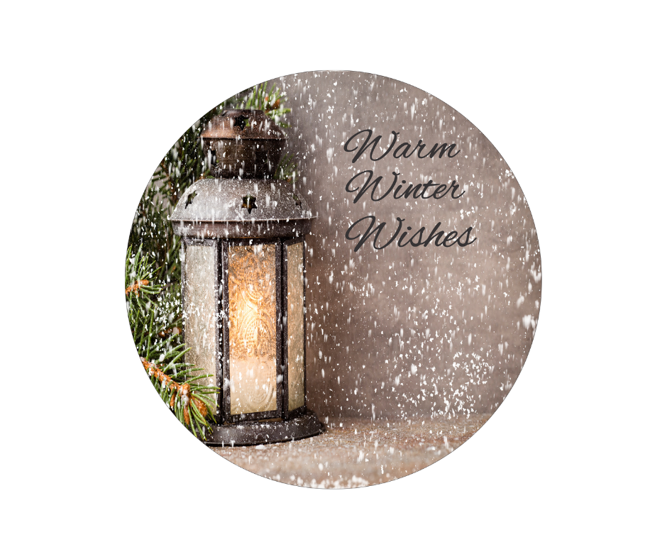 Warm Winter Wishes Lantern Round